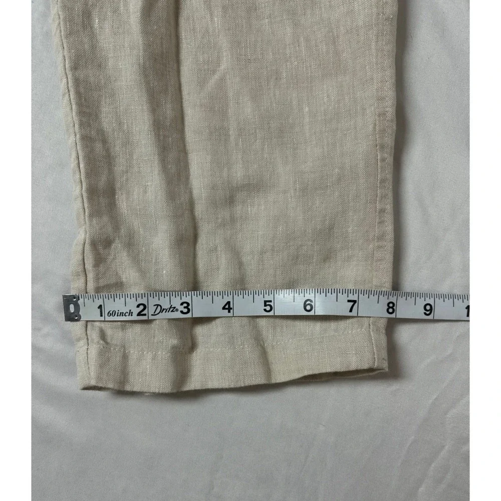Tasso Elba Island Mens Linen Drawstring Pants Oatmeal Beige XL Tropical Summer